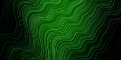 Dark Green vector backdrop with bent lines. Abstract gradient illustration with wry lines. Best design for your posters, banners.