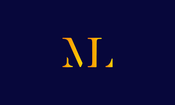 Alphabet letter icon symbol monogram logo ML