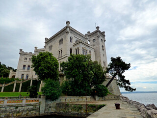 Trieste, visiting the castle of Miramare, view of the castle
