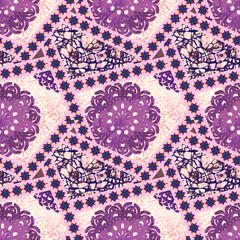 Geometric seamless pattern with ornaments.