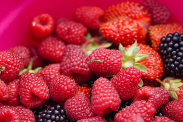 
blackberries, strawberries and raspberries