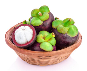 Mangosteens Queen of fruits,mangosteen on white background
