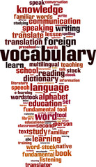 Obraz premium Vocabulary word cloud