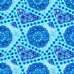 Geometric seamless pattern with ornaments.