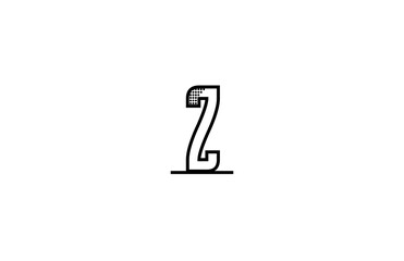 Z Letter Monogram Line Dots Shadow Logotype