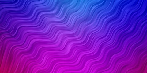 Light Pink, Blue vector template with curved lines. Colorful illustration, which consists of curves. Pattern for business booklets, leaflets