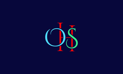 Alphabet letter icon symbol monogram logo OHS