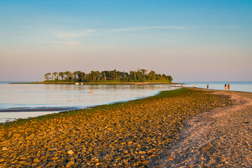 Silver Sands State park at golden hour and low tide