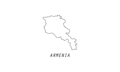 Armenia map outline country vector illustration