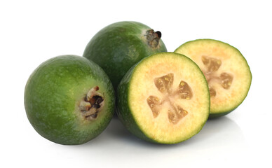 Feijoa Fruit on white background