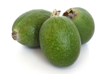 Feijoa Fruit on white background