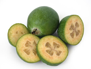 Feijoa Fruit on white background