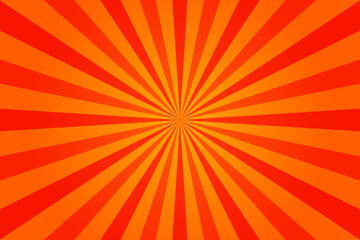 Orange Sunburst Pattern Background. Rays. Radial. Summer Banner. Vector Illustration