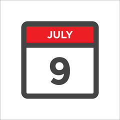 July 9 calendar icon with day of month