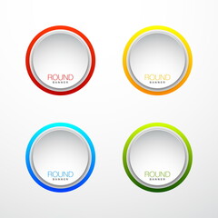 Special Round Offer. Vintage Sticker. Origami paper infographic