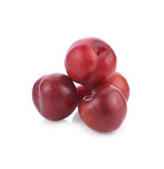 Plums plum prunes prune slice organic fruits fruit isolated on a white background