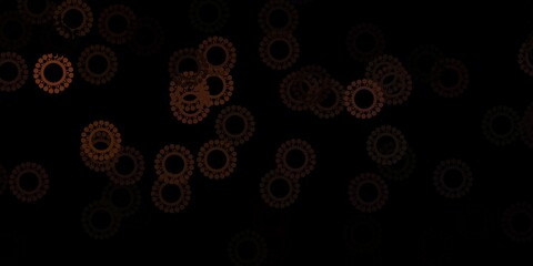 Dark brown vector texture with disease symbols.