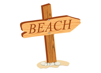 schlichtes Holzschild - Wegweiser zum Strand
