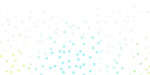 Light blue, green vector doodle template with flowers.