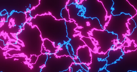 Render with blue and pink lightnings