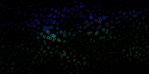 Dark blue, green vector texture with disks.