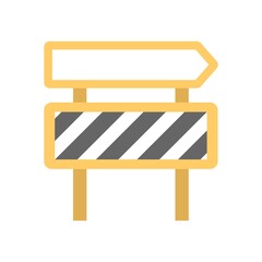 Under construction icon illustration in flat design style. Warning sign.