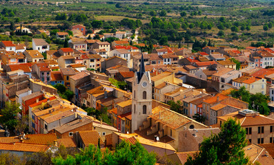 Obraz premium aerial view of the old town of Leucate, in France