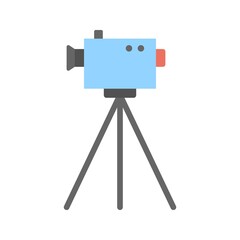 Video camera icon in flat design style on a white background.