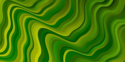 Light Green, Yellow vector texture with circular arc. Abstract illustration with bandy gradient lines. Template for cellphones.