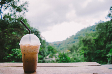 Sitting and enjoying coffee