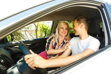 Elderly man driving a car