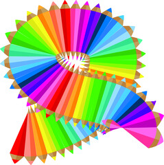 vector drawing color pencil icon background