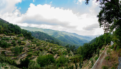 Fototapeta na wymiar Magnificent mountain landscape on a Sunny day, Cyprus