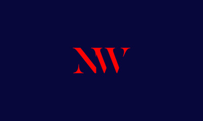 Fototapeta na wymiar Alphabet letter icon symbol monogram logo NW