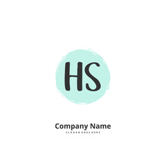 H S HS Initial handwriting and signature logo design with circle. Beautiful design handwritten logo for fashion, team, wedding, luxury logo.
