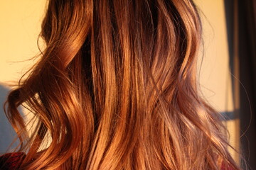  balayage red hair in sun