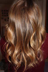  balayage red hair in sun