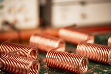 Close-up of twisted copper wire