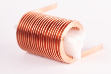 Close-up flat twisted copper wire