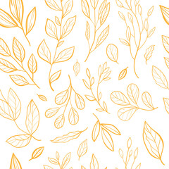 Fototapeta na wymiar Beautiful colourful autumn leaves seamless pattern . Vector flat illustration