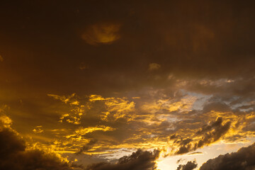 Sunset after the storm in the city 