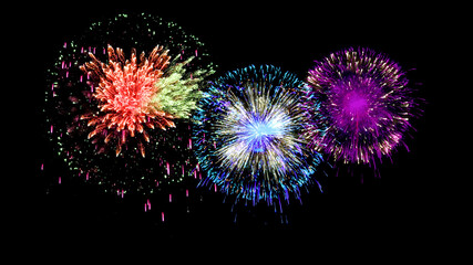 Brightly colored fireworks
