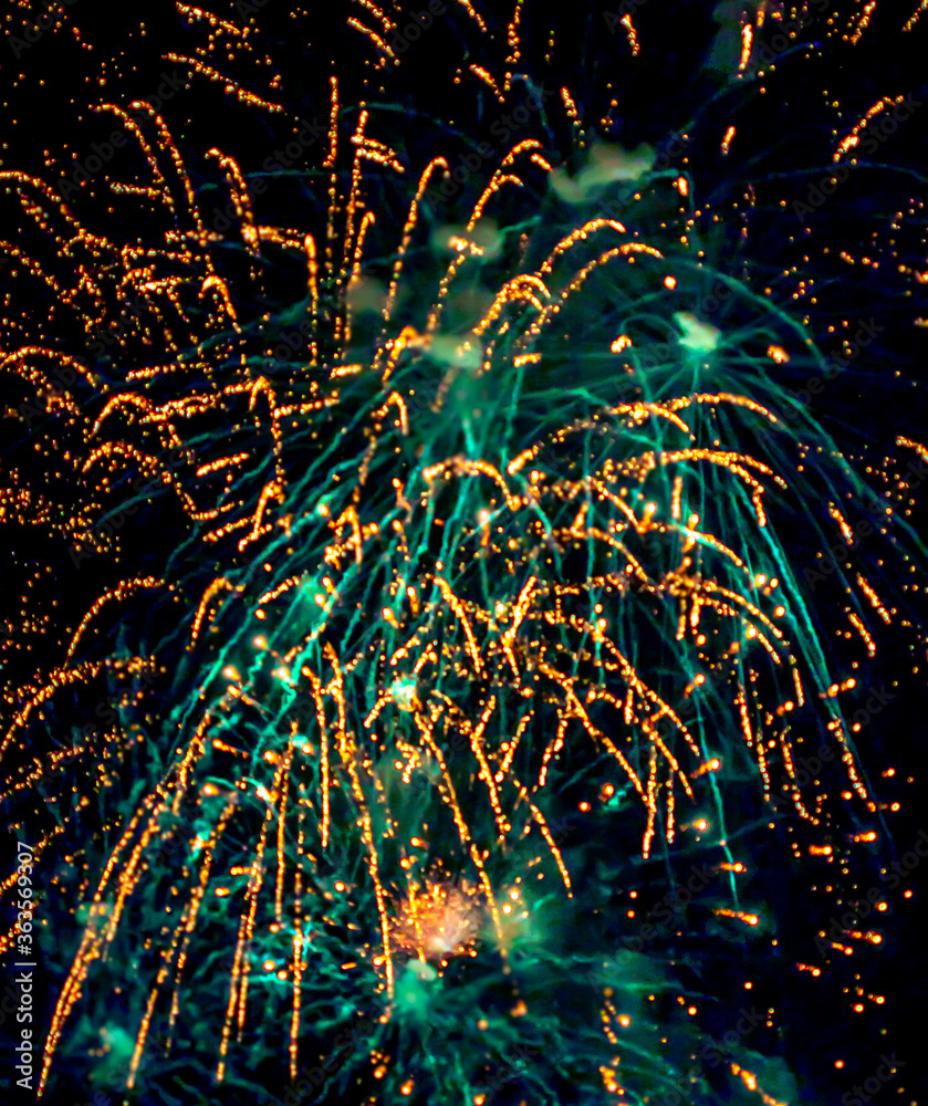 Canvas Prints abstract fireworks background. vintage bokeh ligts in new year eve with copy space. fireworks concep