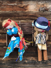 the puppets in a traditional costume