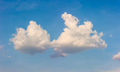 Big clouds in the blue sky