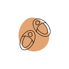 Linear illustration of home slippers.