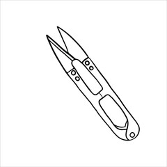 Sewing clippers glyph icon. Silhouette symbol. Thread cutter. Vector illustration