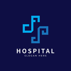 Health logo with initial letter F S, S F, F S logo designs concept. Medical health-care logo designs template.