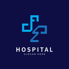 Fototapeta premium Health logo with initial letter F Z, Z F, F Z logo designs concept. Medical health-care logo designs template.