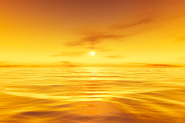 beautiful yellow sunset over the ocean background
